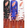 Three Colors Hollow Out Midi Bandage Bodycon Dress M3805