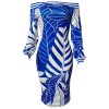 Women Long Sleeve Printed Bodycon Midi Dress m8241