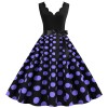 Burnt Polka Print Dot Office Wear Sleeveless V-neck White Dress JY14721