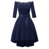 3/4 Sleeve Lace Ball Gown Wedding Bridal Dovetail Vintage Dress CD1613-1