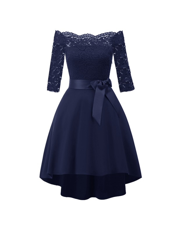 3/4 Sleeve Lace Ball Gown Wedding Bridal Dovetail Vintage Dress CD1613-1
