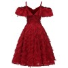 Fringed Ruffle Women Summer Ladies Evening Party Retro Cocktail Dresses CD1704