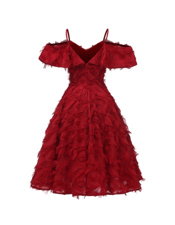 Fringed Ruffle Women Summer Ladies Evening Party Retro Cocktail Dresses CD1704
