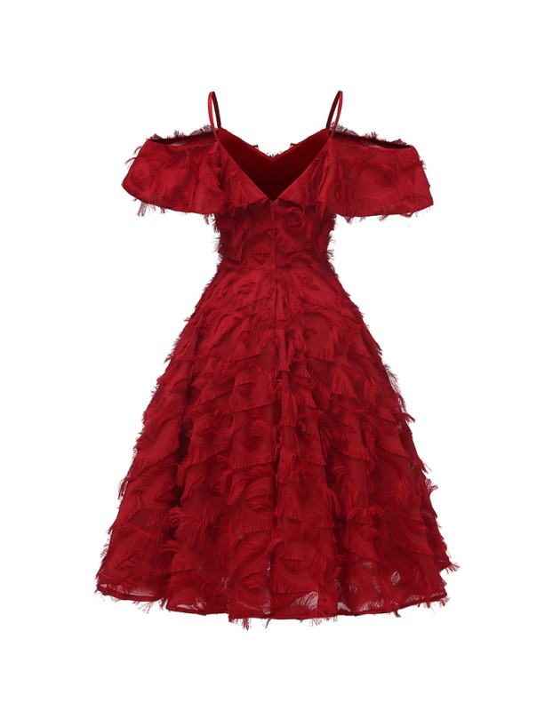 Fringed Ruffle Women Summer Ladies Evening Party Retro Cocktail Dresses CD1704