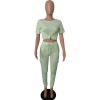 Summer Casual Two 2 Piece Sportswear Tracksuit Set M8469