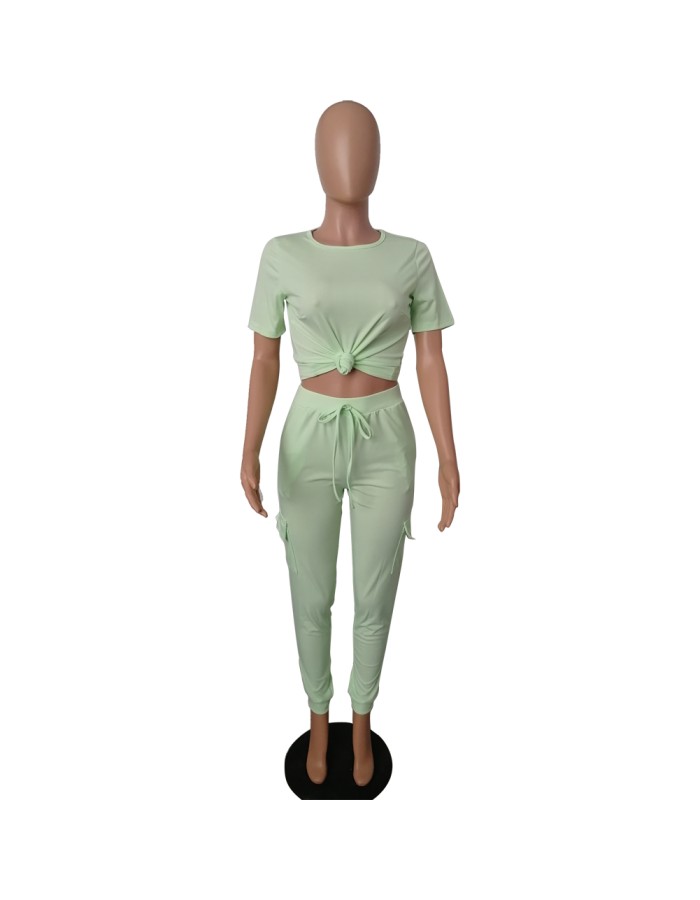 Summer Casual Two 2 Piece Sportswear Tracksuit Set M8469