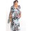 5XL 6XL Lady Elegant Sexy V Neck Floral Print Bandage Long Maxi Dress M9026