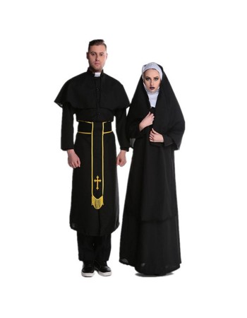 Couple halloween costume nun costume M40182