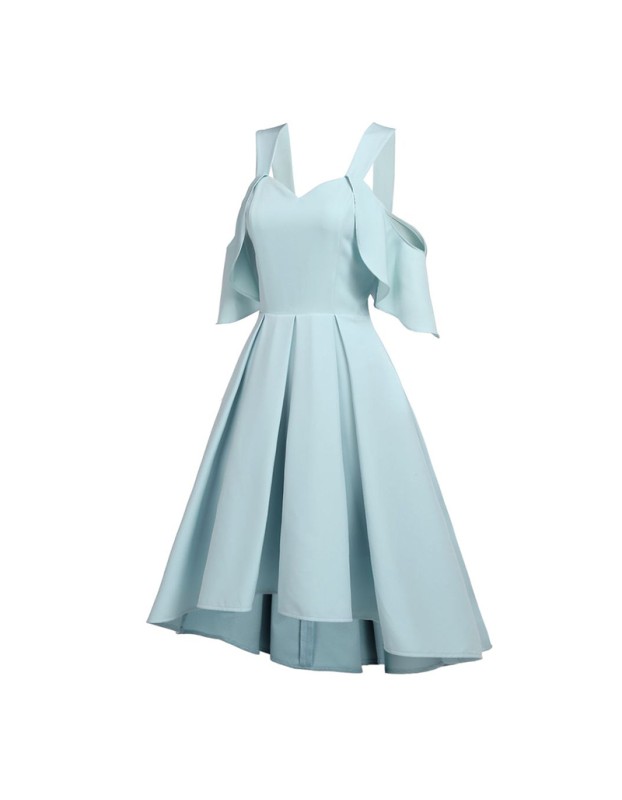 Sling Butterfly Sleeves Wedding Party Women Satin Club Dresses CD1731
