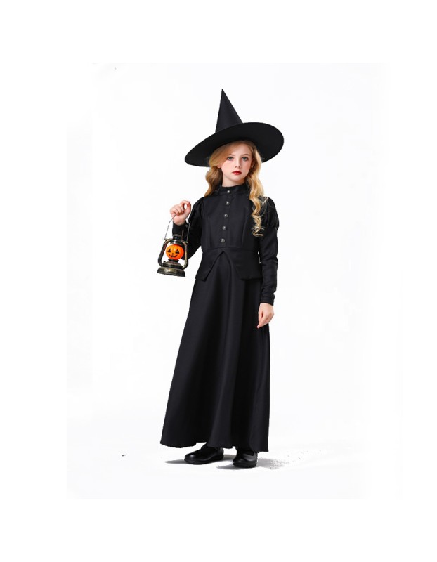Halloween Witch Black Gauze Children's Costume Witch Cosplay Costume YM5616