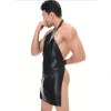 Men Sexy Leather Apron Sling Open Crotch Skirt Nightclub Stage Dress Costume N978