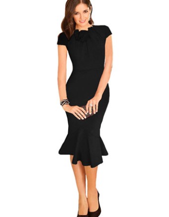 Elegant Office Cocktail Midi Bodycon Dress M30182