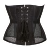 Black Mesh Women Waist Shrinkable Breathable Shapewear Corset Sexy Bustier WK2271