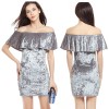 Sexy off shoulder velvet dress M8207
