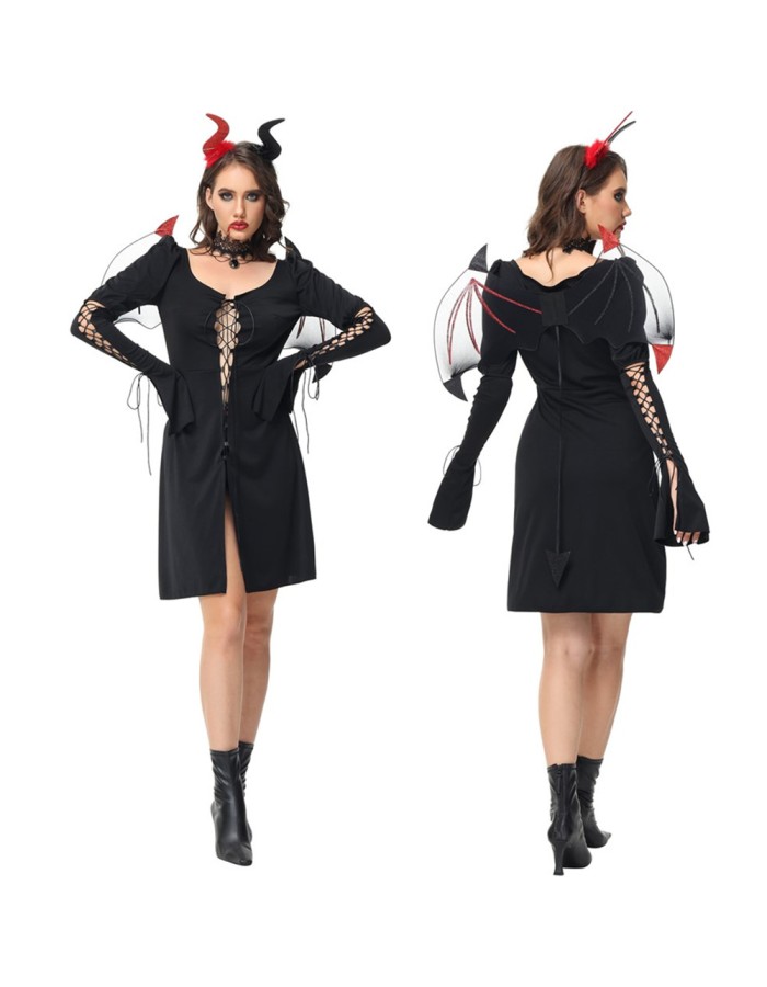 Women Cosplay Vampire Costume for Adult Halloween Party Devil Queen Dress Up  SL3402