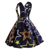 V Neck Print Backless Sexy Short Dress M30341