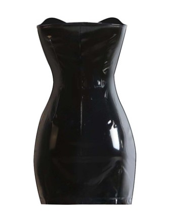 New Style Women Black Leather Dress M7269