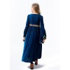 Vintage Court Aristocratic Ball Suede Trumpet Sleeve Girl Dress Drama Clothing YM5605