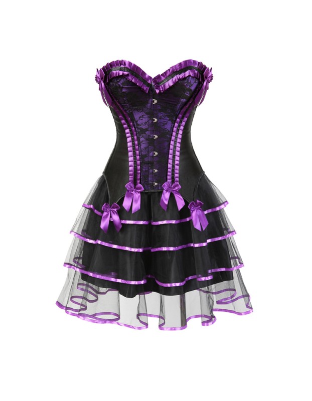 Purple Waist Corset With Skirt M1416