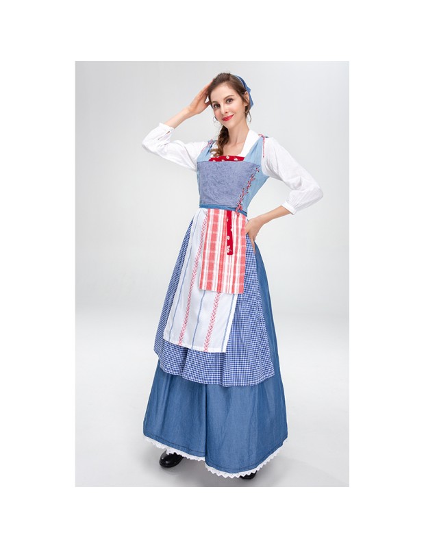 Manor Maid Costume Vintage Garden Maid Long Skirt Show Beer Costume YM0923