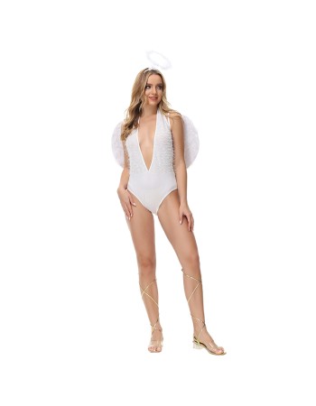 Cleopatra Sexy Cosplay Uniform White Angel Costume Bodysuit MS5003