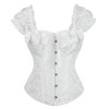 Black white elegant jacquard puff sleeve corset M1934