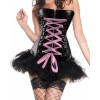 women black leather corset with tutu skirt m1210A