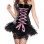 women black leather corset with tutu skirt m1210A
