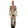Women Half sleeves Flower Print Jumpsuit M8309