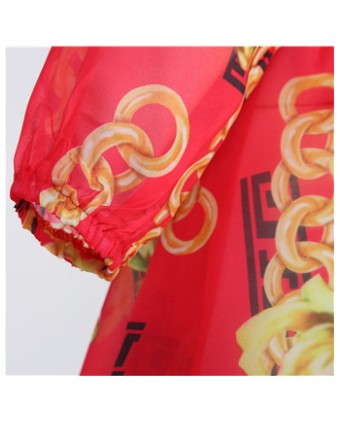 THREE-COLOR BEACH PRINTED DRESS M88096