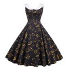 Print Casual Women Summer Doll Collar Slim Bohemian Dress JY15037