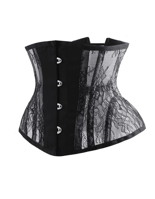 Retro Mesh Shapewear Waist Lace Abdominal Retraction Breathable Corset WK1150