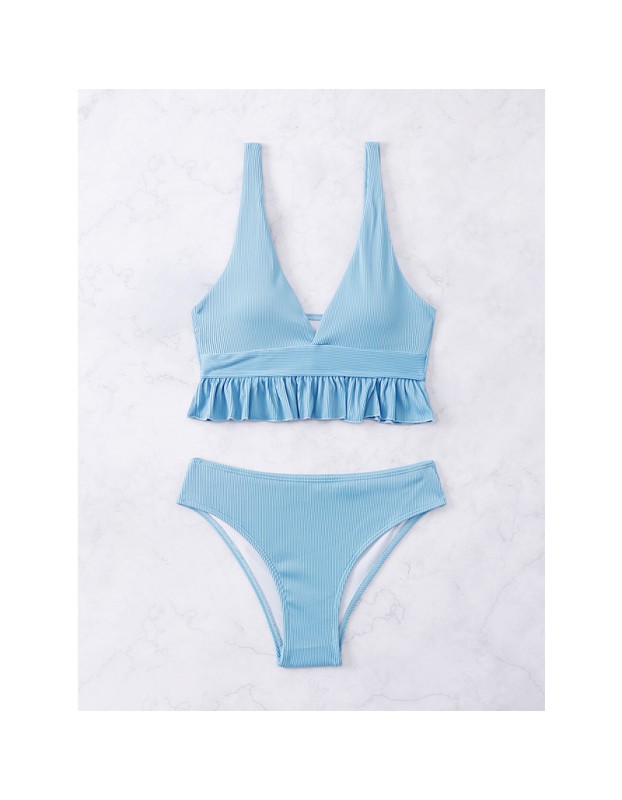 Hot Bikini Blue Tasseled Swimsuit  Lingerie Sexy Slim Fit Swimsuit A2211