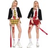 Horror Campus Zombie Cosplay Halloween Costume Bloody School Uniform Dress Up