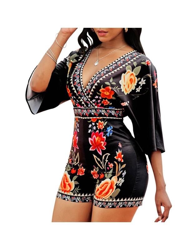 trending for women short black one piece jumpsuit M30125