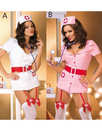 Pink/White Naughty Nurse Costume M6178
