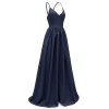 Sexy Backless Cross Slip Black Maxi Dresses Women Lady Elegant CD1686