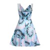 Women Casual Print Gown With Big Swing V-neck Dress Plus Size Dress 5155