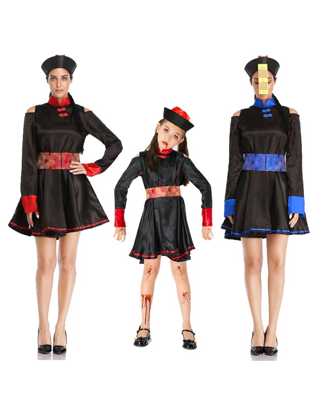Zombie Qing Dynasty Parent Halloween Cosplay Ghost Adult Children Costume SM3324