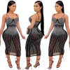 Mesh Club Sexy Diamond Encrusted Halter Womens Dresses X3805