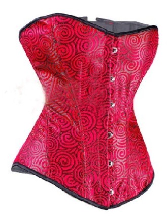 Sexy Red steel satin corset M1715