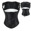 Faux Leather Sexy Fish Scale Printed Steampunk Corset Vest m1429