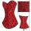 red satin corset with black dot m1849b