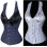 Black with White Polka Dots Overbust Corset