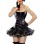 women tight faux leather corset with skirt m1207E
