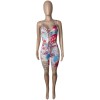Fashion printing shorts set with hollow out two piece bandage M054