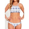 Hot Beach women Swimwear Palm Tree Printing Swimwear Crop Top Bikini