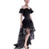 Shapewear Set Skirt Breast Holding Lace Short Sleeve Peplum Court Corset Dress WK2276A