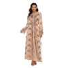 High Density Bead Embroidery Maxi Ladies Elegant Flared Sleeve Moslem Dress 20212a