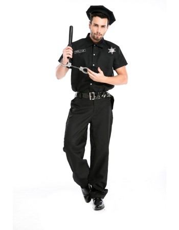 Black policeman costume M4715